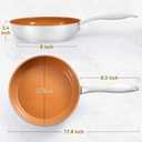 duxtop pro Ceramic Saute Pan, 9.5 Inch Nonstick Frying Pan without PFAS, PTFE, or PFOA, Stainless Steel Base Deep Skillet for All Cooktops, Oven & Dishwasher Compatible