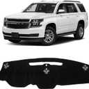 KUST Black Dash Cover for 2015-2020 Chevrolet Chevy Tahoe/Suburban/GMC Yukon (Without HUD) Polyester Dashboard Cover Non-Slip Interior Accessories for Tahoe