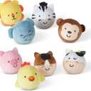 Melissa & Doug Rollables Safari and Farm Friends Infant and Toddler Toy 2-Pack