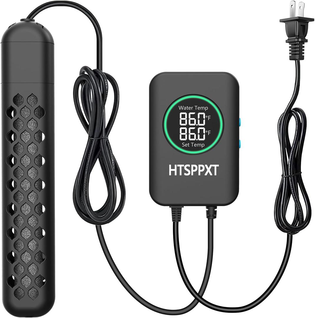 Aquarium Heater, 100W/200W/300W/500W Adjustable Fish Tank Heater with Intelligent Digital LED Controller, Overheating and Out of Water Protection for Freshwater and Saltwater Tanks (300W for 40-75 Gallon)