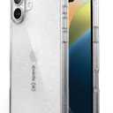 Speck Clear iPhone 16 Plus Case - Slim GemShell - Clear/Platinum Glitter