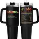 Christmas Gifts for Him Grandpa Father Dad Husband Men Boys, DadPool 40oz Tumbler with Lid, Funny Movie Character Travel Cup, Antihero Mug with Funny Definition, Birthday Gifts for Movie Lover (Black)