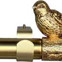 Adjustable 36-72 Inch Antique Gold Curtain Rod for Window, Bird Drapery Rod