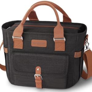 KIPBELIF Cute&Classy Roomy Insulated Lunch Bags for Women - Stylish & Functional Large Tote Adult Lunch Box for Working & Picnic(Extra Large,Classic Black)