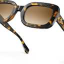 VISOONE Chunky Rectangle Sunglasses Women Men 90s Vintage Retro Accessories UV400 Protection Narrow Square Shades Harmony (Coco Tortoise)