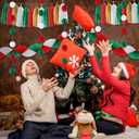 Pasimy Christmas Party Decorations Red Green Honeycomb Garlands Honeycomb Ball Garlands Tassel Banner for Christmas Birthday Wedding Baby Bridal Shower Decorations Supplies Kit