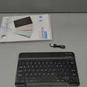 Bluetooth Keyboard for iPad, Rechargeable Slim Portable Wireless Keyboard for iPad Tablets, Compatible for All iOS/Windows/Android System Devices-Black