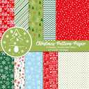 Morcheiong 100 Sheets Merry Christmas Pattern Paper Set Decorative Paper for Card Making Scrapbook Photo Album Decor, 10 Designs (Mixed-Colors, 5.7" X 8.27")