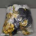 108pcs Roses Head Flowers with Stem - Black Gold White Graduation Artificial Flowers Rose Bulk - Silk Rose Fake Flower for Birthday Wedding Baby Shower Centerpieces Gold Theme Grad Party Tables Decor