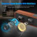 Computer Speakers, Wood Wireless Sound Bar Speaker for Desktop, PC Speaker with Bluetooth 5.3 & Wired USB Connection for Monitor, Laptop, Tablets, Cellphone