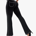 VOOVEEYA Women's Bootcut Leggings - Bootleg Yoga Pants Flare with 4 Pockets,Tummy Control High Waisted Casual Dress Pants 2XL