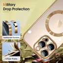 ZIYE Magnetic Case Made for iPhone 16 Plus 6.7 Inch [Compatible with MagSafe] Full Camera Lens Protection, Clear Luxury Phone Cover Soft TPU Bumper Drop Protective Case for 16 Plus Women Men, Gold