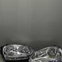 Headlights Assembly Compatible With 2005-2010 Volkswagen Jetta Type 5 Sedan 06-09 Golf/Rabbit Chrome Housing Clear Reflector OEM Halogen only