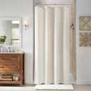 Naturoom Stall Shower Curtain 48 inch Long Luxury Natural Linen Neutral Tone Woven Look Vintage Country Style Rustic Shower Curtains for Bathroom, Cream Beige, 48x72