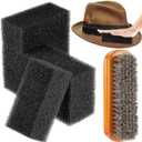 5 Pieces Felt Hat Cleaning Sponge Felt Cap Brush Cleaner Horse Hair Wood Cleaning Kit Cowboy Baseball Hat