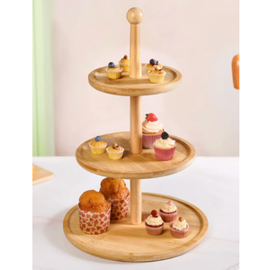 3 Tier Bamboo Cupcake Stand