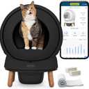 PetSafe ScoopFree SmartSpin Self-Cleaning Cat Litter Box, Black Advanced Odor Control, App Controlled with Health Monitoring, Works with Any Litter, Up to 2 Weeks of Hands-Free Cleaning