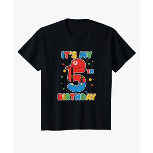 Birthday It's My 5th Birthday, Colorful Cap & Number T-Shirt, Youth XS
