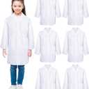 Taiyin 6 Pcs Doctor Coat Costume for Kids Lab Coat Unisex Uniform for Boys Girls Children Nurses Graduation Season Science(XL Size)