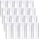 Qunclay 60 Pcs Quarter Tubes for Coins Clear Plastic Quarter Storage Tubes with Screw Lid Containers for Coins Collection Supplies (3 x 1 Inch)