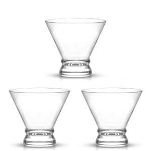 JoyJolt Afina Stemless Martini Glasses Set of 3, 8.5 oz Liquor Drinking Glasses for Cocktail and Margarita, Bar Glass Cups, Glass Dessert Cups