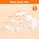 Dooiclear 3 Tier Acrylic Display Risers, Half Moon Cupcake Stand, Clear Perfume Organizer, Dessert Stand for Display, Clear Display Stand for Food, Cupcake, Perfume, Collections