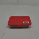 Pyrex 3-Cup Single Rectangular Glass Food Storage Container with Lid, Non-Toxic, BPA-Free Lid, Tempered Non-Pourous Glass, Microwave, Dishwasher, Freezer and Oven Safe, Red