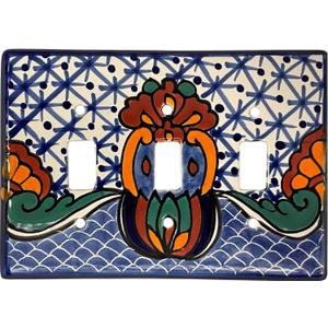 Triple Toggle Turtle Talavera Switch Plate