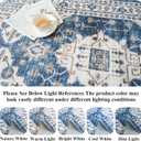 Hallway Washable Runner Rug - 2'6x14 Kitchen Rugs Entryway Rug Runner Vintage Soft Floor Mat Non Slip Indoor Farmhouse Carpet for Bathroom Living Room Bedroom (2'6''x14', Blue)