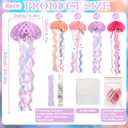 OBBOLO Under The sea Party Decorations, 8 Pcs Pink Jellyfish Honeycomb Decorations, for Mermaid Birthday Decorations, Pink Purple Paper Hanging Jellyfish Decorations for Ocean Themed Birthday Party