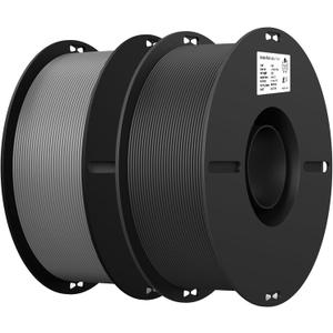 Creality 3D Printer Filament, PLA Filament 1.75mm Bundle for 3D Printing, Ender PLA Filament 3D Printers, No-Tangling, Strong Bonding & Overhang Performance, Accuracy +/- 0.02mm (Black & Grey 2 Pack)