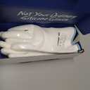 LANON Liquid Silicone Gloves, Heat Resistant Oven Gloves with Fingers, Food Grade, Waterproof, White, Large