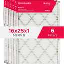 Frigidaire PureAir 16x25x1 MERV 8 Allergen Electrostatic Pleated Air Conditioner HVAC AC Furnace Filters - 6 Pack (exact dimensions 15.81 X 24.81 X 0.81)