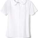 French Toast Girl's Short Sleeve Peter Pan Collar Blouse (Standard and Plus) (7, White)