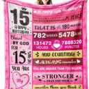 15 Year Old Girl Gifts - 15th Birthday Gifts for Teen Girls - 15th Birthday Decorations for Girls - Fifteen YR Bday Gift for Girl Daughter Granddaughter Niece Sister Ideas Blanket 50"x60"