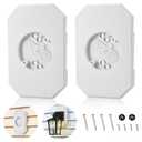 2 Pack Vinyl Siding Mounting Blocks, 8141DBL Outdoor Light Mounting Block with Built-in Electrical Box, Siding Mount Kit for 1/2 inch Lap Double and 4 inch, White