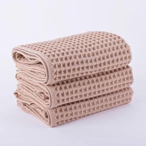 PSKL Waffle Kitchen & Hand Towel Organic 100% Turkish Cotton Set of 3 Beige - Premium Quality, Soft, Quick-Dry, Absorbent, Lint-Free Waffle Weave Towels 32X16 Inches (3, Beige)
