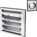 Fits 5" Neck Dryer Duct | Stainless Steel Square Dryer Vent Cover with Moving Lamella - Rubber Seal - Rust-Resistant, Weatherproof and Efficient Airflow Exterior Wall Outlet Duct Ventilation Grille