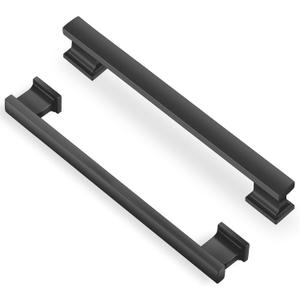 Lardmon 10 Pack 6.3 Inch(160mm) Hole Center Gunmetal Gray Kitchen Cabinet Handles Modern Cabinet Pulls Kitchen Cabinet Hardware Solid Drawer Pulls Handles for Dresser, Total Length 7.28 Inch