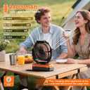 FRIZCOL 3-in-1 Camping Fan - Portable Fans Rechargeable - 24000mAh Battery Powered Fan with Light & Remote for Indoor, Outdoor, Tent, Travel, Fishing, Jobsite, Gifts for Men Dad Him - Orange, Large
