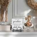 2 x Funny Office Desk Decor, One Small Positive Thought Wooden Sign, Inspirational Gifts for Women Men Friends Coworkers Birthday Christmas, Cute Cool Desk Accessories for Home Office-C12