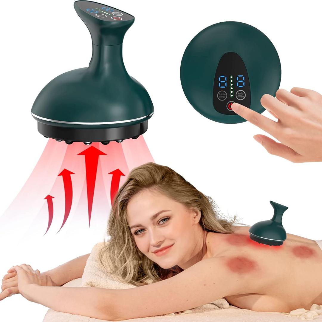 Electric Cupping Therapy Set, Cupping Kit for Massage Therapy, Gua Sha Massage Tool Cellulite Massager, Back Massager with Red Light Therapy for Pain Relief, Knots, Aches, Muscle Soreness, Circulation
