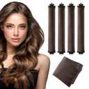 Seritant Heatless Curls Overnight with Satin Head Scarf, Velvet Hair Rollers for Blowout Look, No Heat Curling Rod for Long Thick Hair, Soft Sleep In Flexi Rods