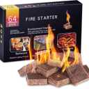 HGD Fire Starter, 64 Mini Square, Natural Fire Starters for BBQ, Campfire, Fireplace, Charcoal, Wood Stove, Chimney, Fire Pit, Grill, Smoker, Indoor Outdoor Use