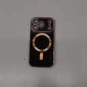 Dinick Designed for iPhone 17 Pro Case with Magnetic [Built-in Camera Cover] Compatible with MagSafe Soft TPU Glitter Cover Anti-Scratch Protective Slim for iPhone 17 Pro Case Black and Gold