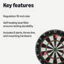 Amazon Basics Dartboard for Adults, Regulation Size, with Steel Tip Darts