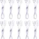 10 Packs Lamp Cord Set with Plug and Switch Pure Copper Extension Lamp Switch Cord Replacement Stripped Ends Ready for Wiring,110-220v, 50w, 6 Feet/1.8m, White