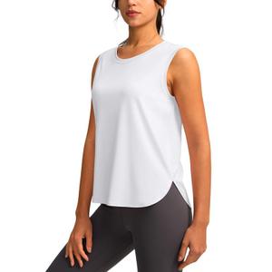 YYV Women's Workout Tank Tops Lightweight Sleeveless Workout Tops Loose Fit Yoga Athletic Running Shirts(Peach X-Small) (Pink, XS)