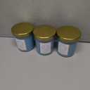 Sprayed Glass Candle W/Metal Lid Blue 3 Pack