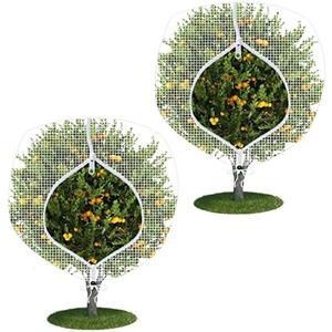 Fruit Tree Netting Covers with Zipper to Protect from Squirrels and Birds Large Netting for Fruit Trees Net Protection, White, 10' x 13', 2 Pack